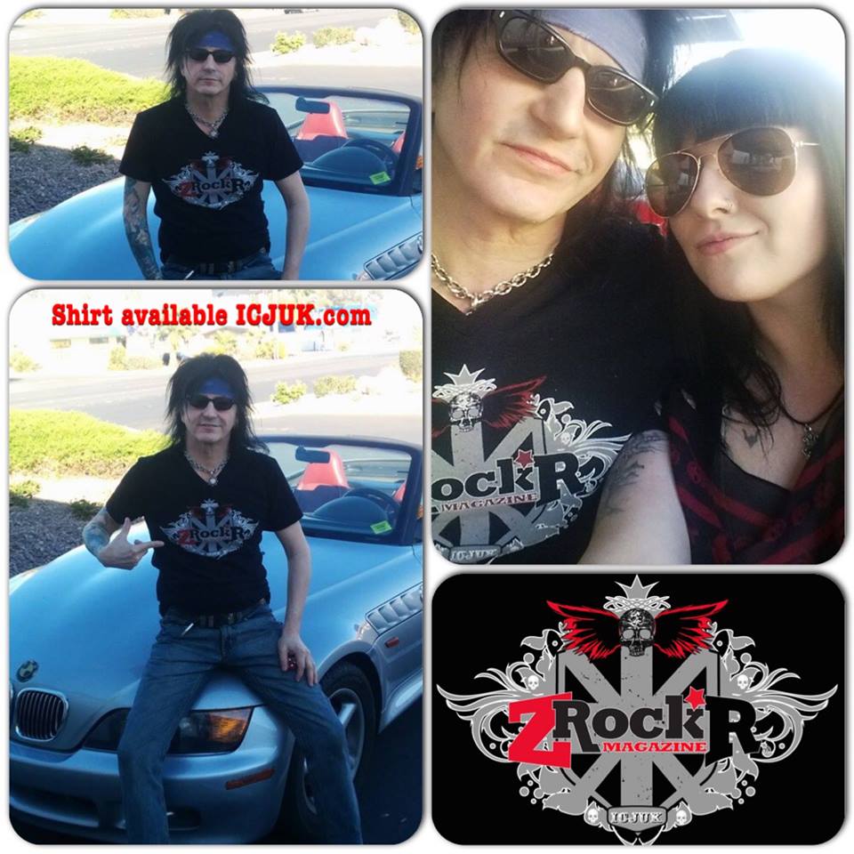 Phil Lewis of LA Guns rockin' in ZRock'R style! ( and our PR gal Stephy rockin' her ICJUK skull scarves too!)