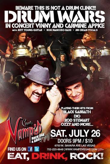 On July 26, 2014, Appice Drum Wars will return to Count’s Vamp’d.