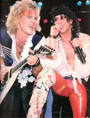 Back when Ratt n Roll ruled- Robbin "King" Crosby and Stephen Pearcy on stage.