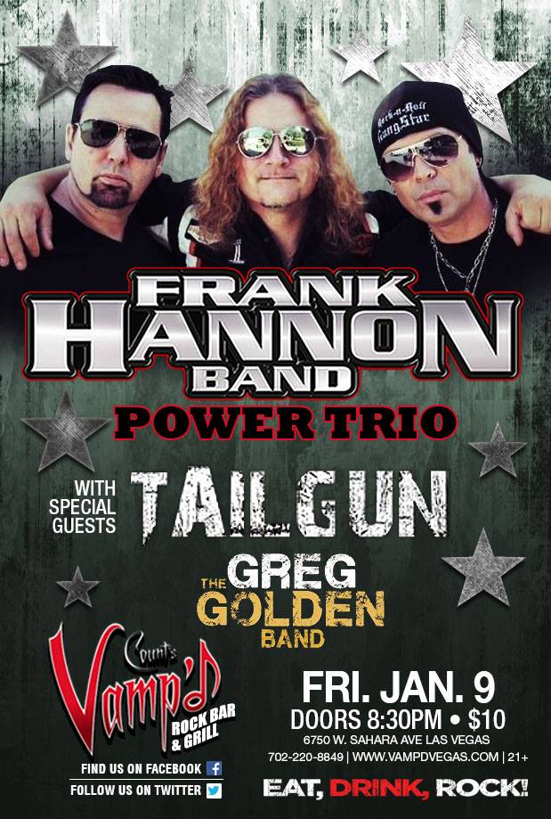 Frank Hannon Band played Count’s Vamp’d on Friday, January 9, 2015. Support acts included the Greg Golden Band and TailGun.