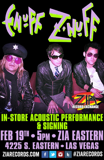 Enuff Z'Nuff did an in-store acoustic performance and signing at Zia Record Exchange's Eastern Avenue location in Las Vegas on February 19, 2015.