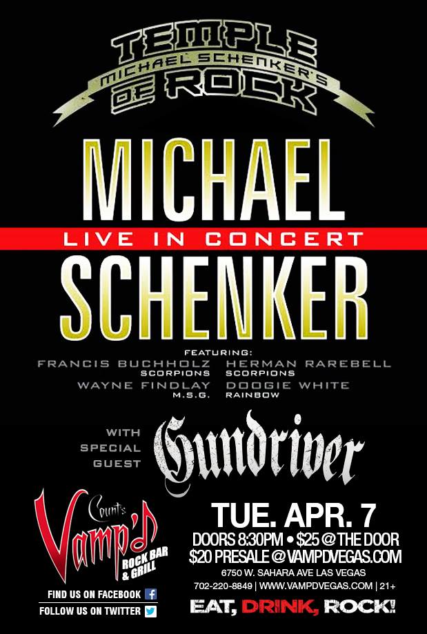 Michael Schenker's Temple of Rock played Vamp'd on April 7, 2015.