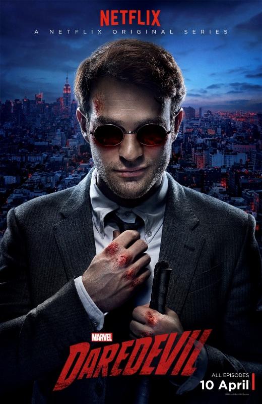 Charlie Cox stars as Matt Murdock/Daredevil, the Man Without Fear, blinded in an accident in his younger years but having gotten his other senses enhanced as a result of said accident.