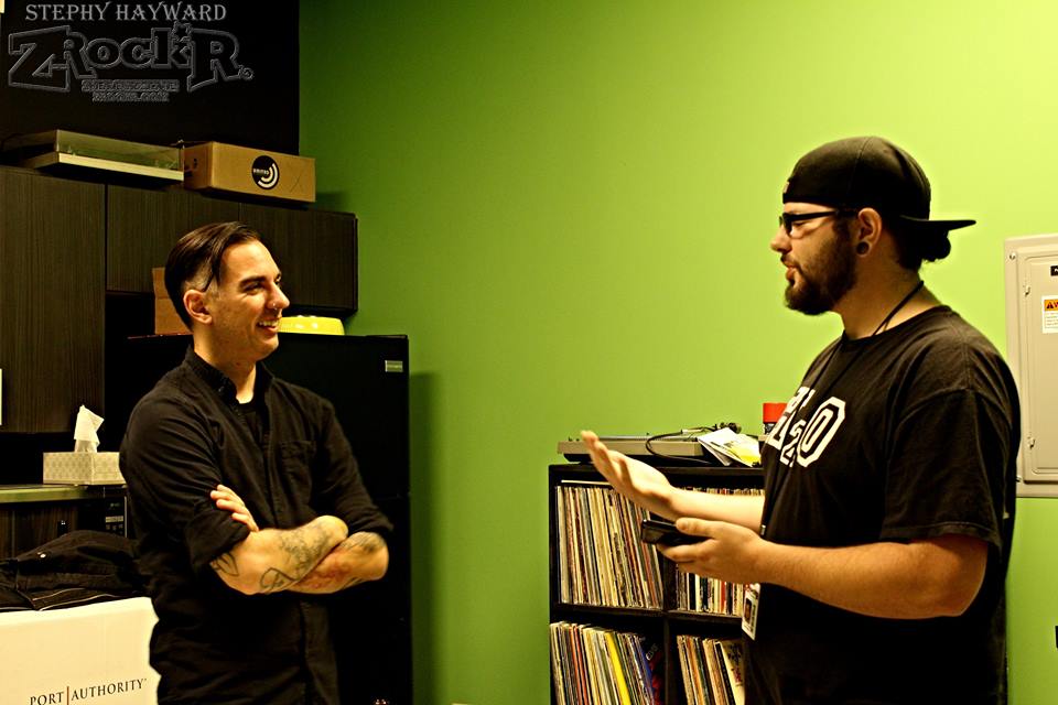 Anti-Flag's Chris #2 with ZRockR's Vinnie Corcoran.