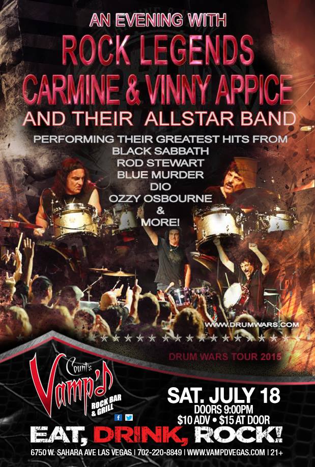 Show ad detailing past bands and ventures of the Brothers Appice.