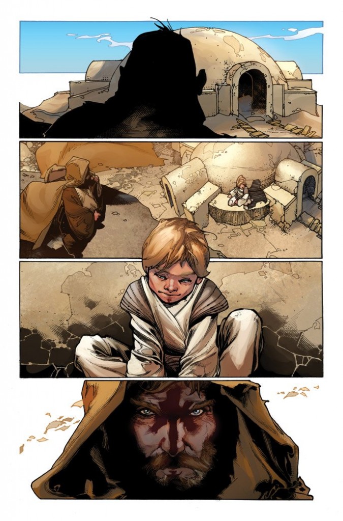 During his stay on Tatooine, Obi-Wan watched over a young Luke Skywalker from afar, who was being raised by his adoptive aunt and uncle, who almost needless to say did not want the young boy to train to be a Jedi or leave the moisture farm to embark on any dangerous tasks