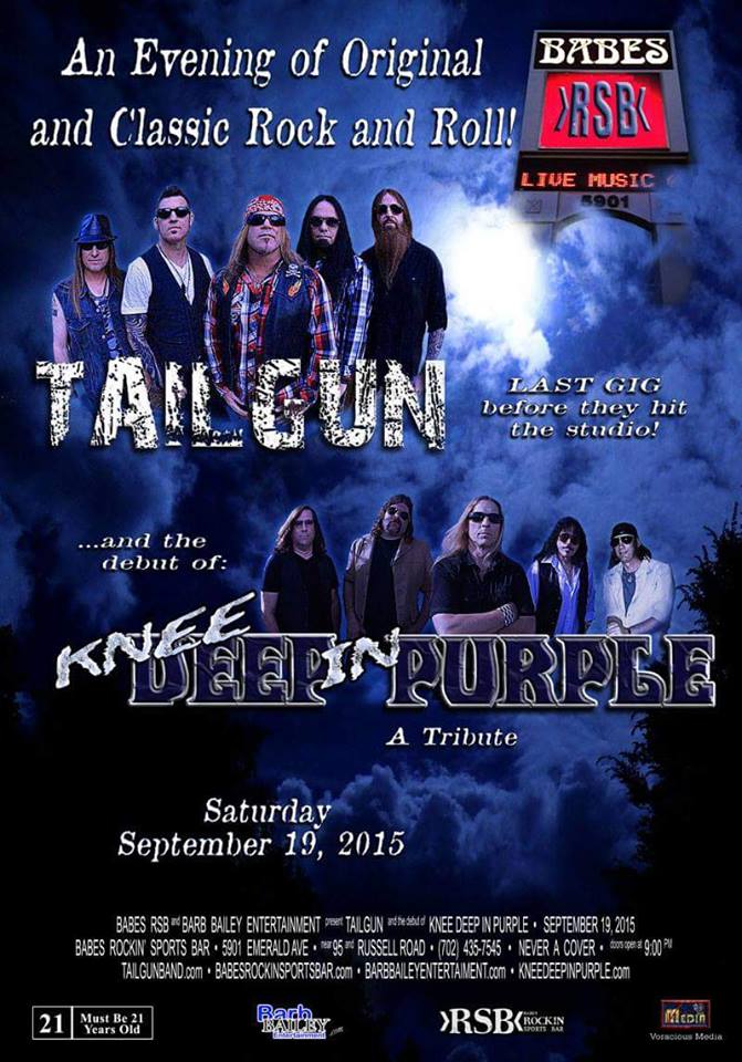 Tailgun and Knee Deep in Purple played Babes on Saturday, September 19, 2015.