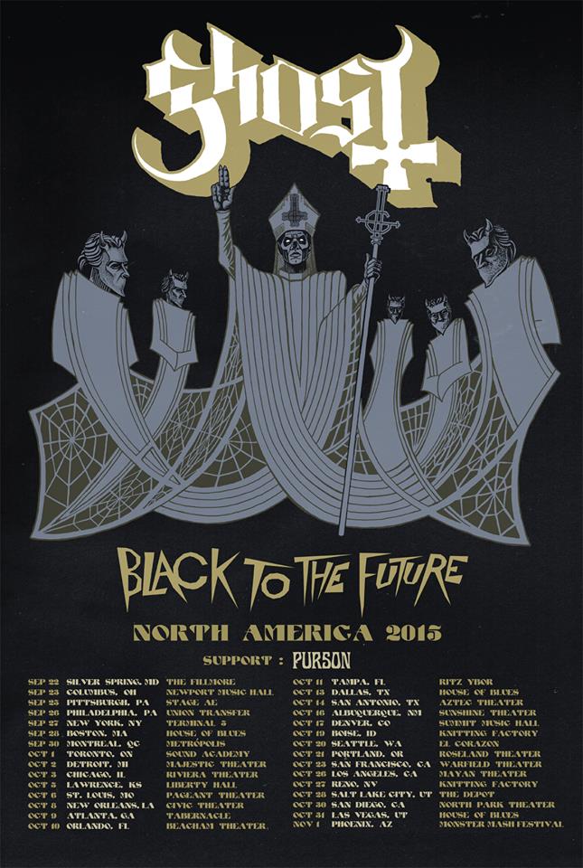 Tour dates to see Ghost on their North American Black to the Future tour!