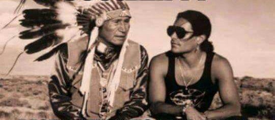 Duke with one of the tribal elders- Duke is of Cherokee heritage. 