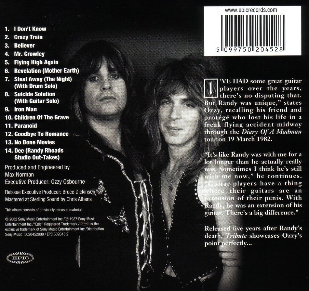 Rear cover of the 2002 CD remastered version.