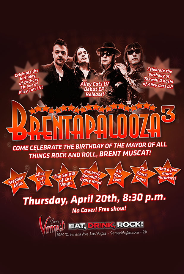 Brentapalooza – Four Sets of Rock and Roll in Honor of Brent Muscat’s Birthday!
