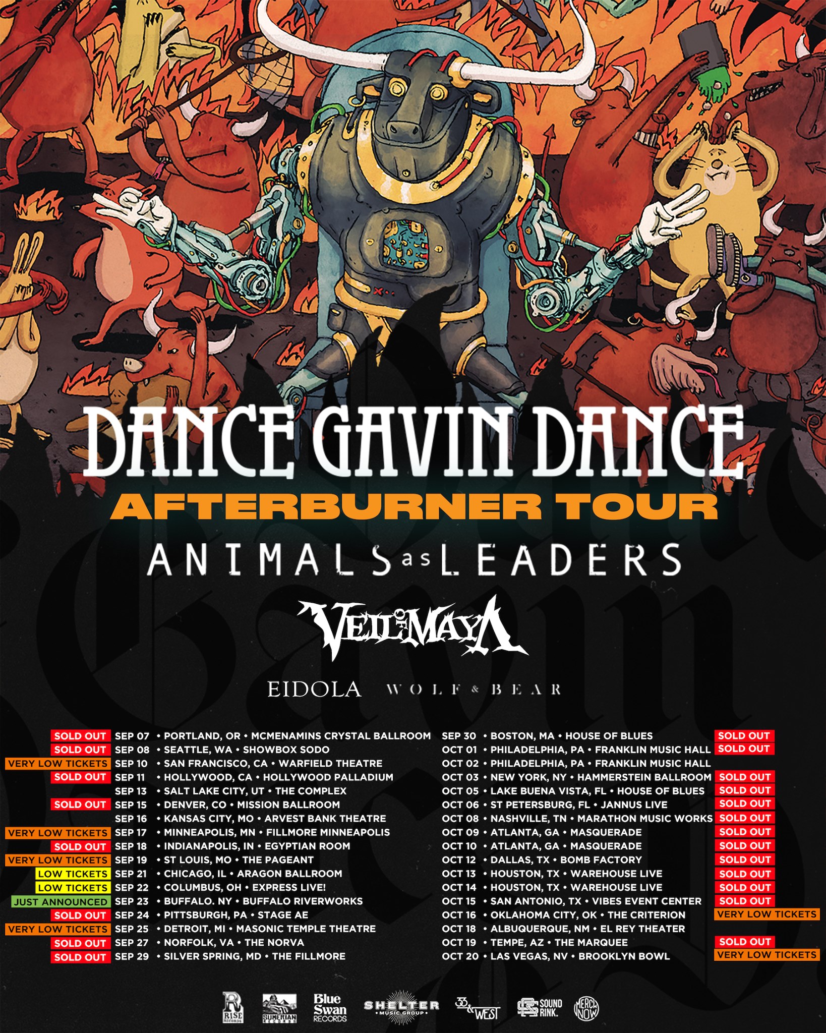 Dance Gavin Dance SOLD out rescheduled ‘Afterburner’ tour to hit BBLV