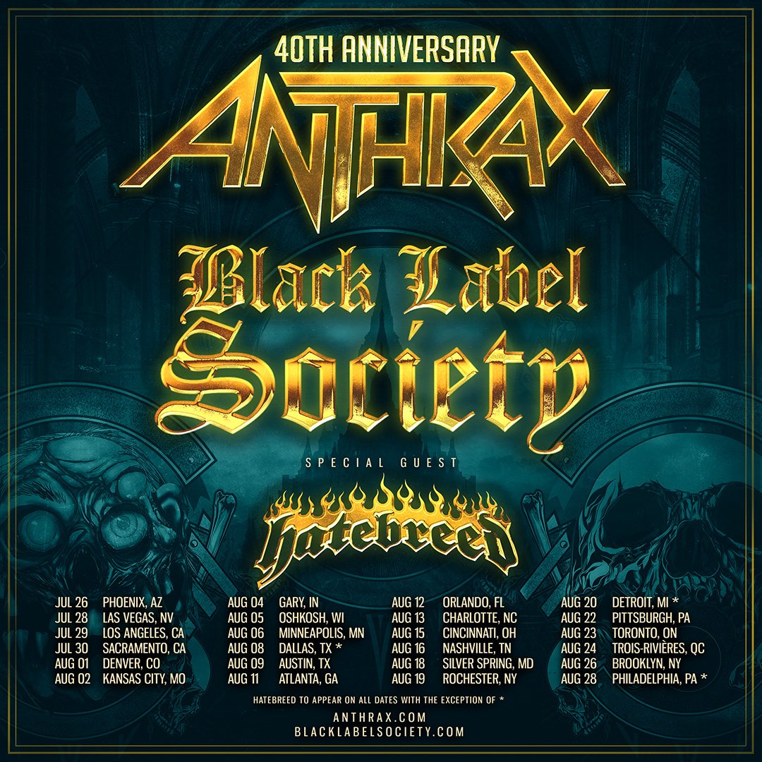 Anthrax, Black Label Society, and Hatebreed Return to Brooklyn Bowl!