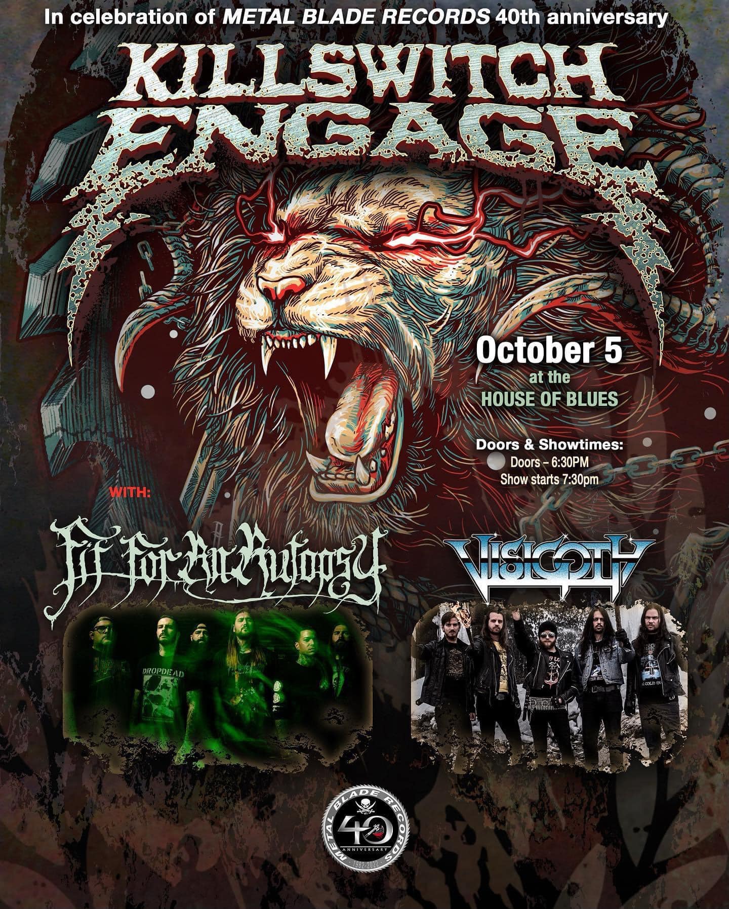KILLSWITCH ENGAGE to take over HOBLV for Metal Blade 40th Anniversary!
